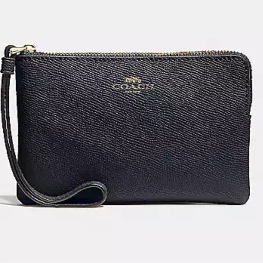 NWT Coach Corner Zip Wristlet in Midnight Blue